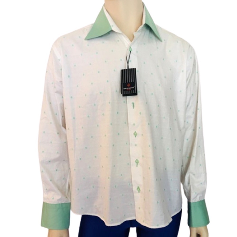 Vintage EMILIO Santini Milano shirt Men's Long sleeves M L NWT European Italy